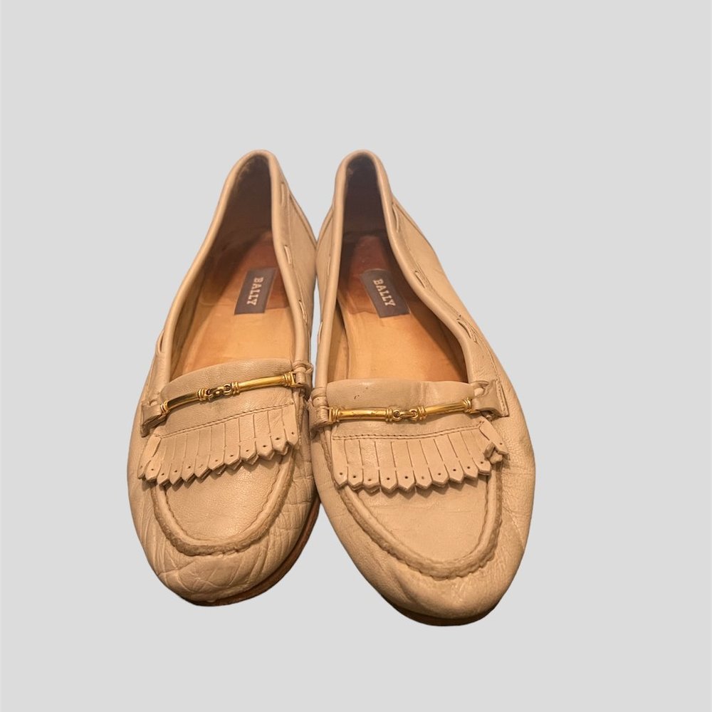 Bally size 7.5 scotty slip on loafers leather horsebit made in Italy